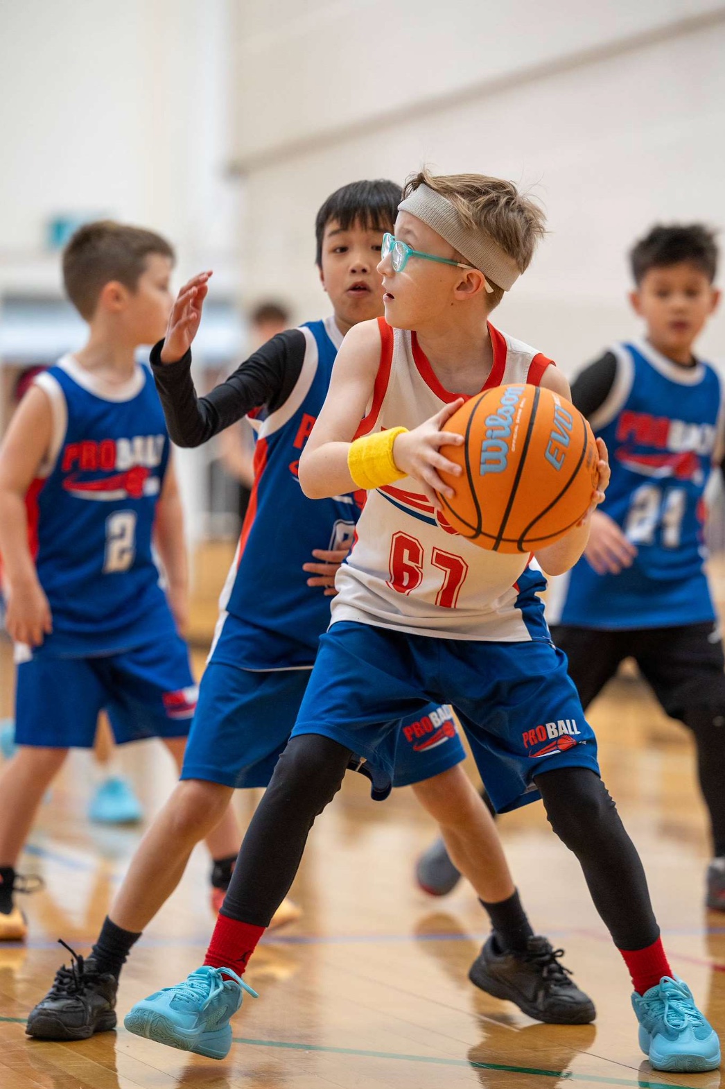 ProBall junior basketball player competing during semi-finals weekend in Sydney, showing confidence, effort and love for the game.